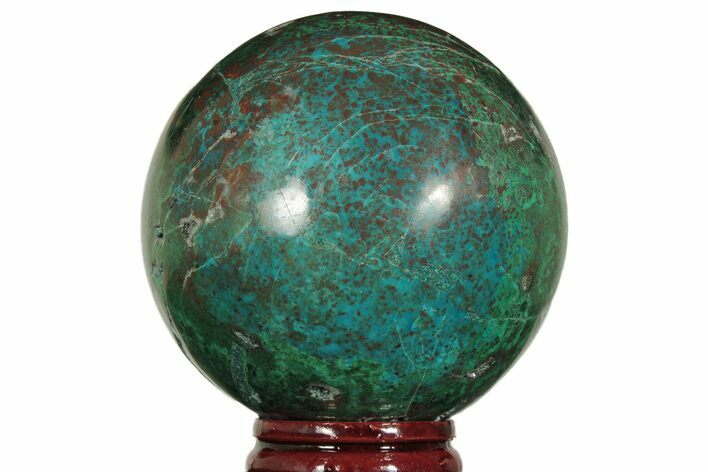 Polished Malachite & Chrysocolla Sphere - Peru #211039